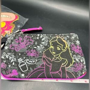 Alice in‎ Wonderland Black/Pink Pouch-6 in wide (Disney), Cardboard cat keychain